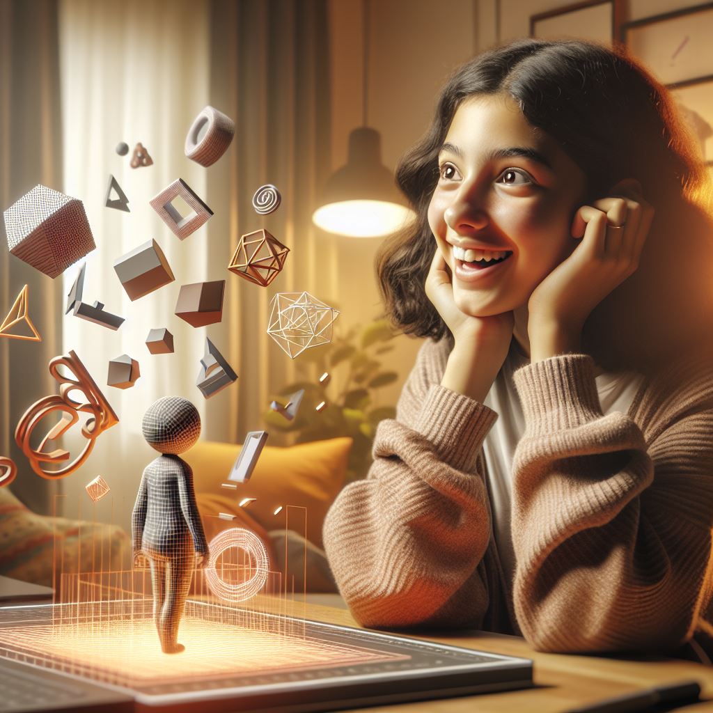 Girl looking in wonderment at the possibilities of creative expression